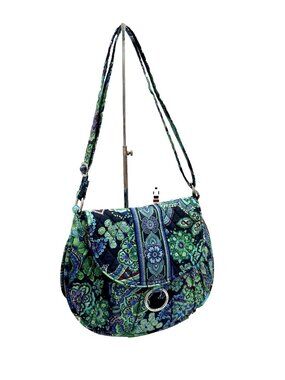 Vera Bradley Saddle Crescent Paisley Crossbody Blue Rhapsody Retired Handbag
